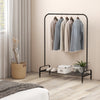 Heavy duty clothes stand rack with top rod and lower storage shelf, ideal for organizing garments in any room.