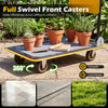 Heavy duty foldable push cart dolly with 560 lbs capacity features full swivel front casters for smooth, low-noise movement.
