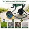 10-inch pneumatic rubber tires provide enhanced traction and stability for the heavy-duty garden hose reel cart.