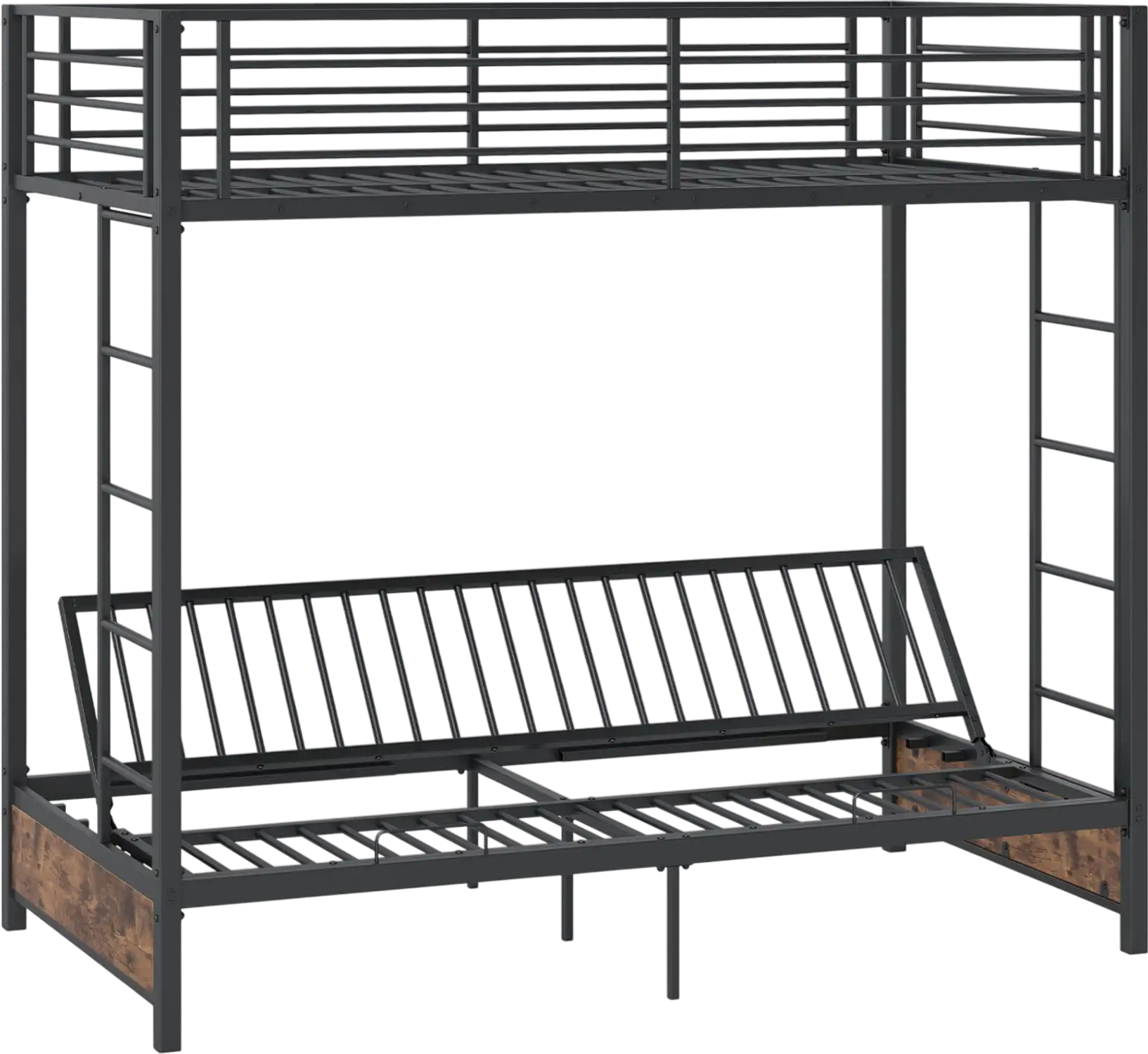 Costway Heavy Duty Metal Twin over Futon Bunk Bed Frame Headboard Footboard 89805888 New