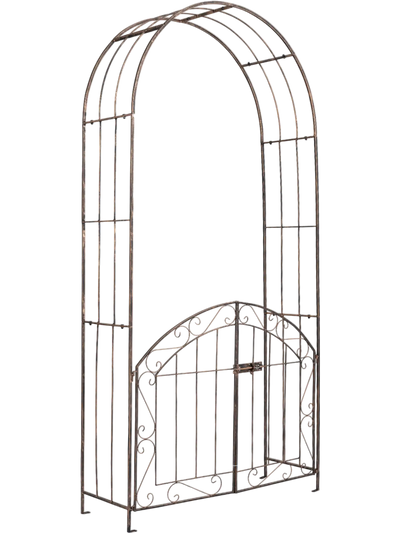 Costway Heavy-Duty Metal Garden Arch Arbor Gate Safety Latch 80994719 New