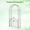 Heavy-duty metal garden arch with gate, featuring a classic design and dimensions of 79" height and 39" width for.