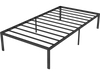 Heavy-duty metal platform bed frame with sturdy iron construction, designed for mattress support without a box spring.