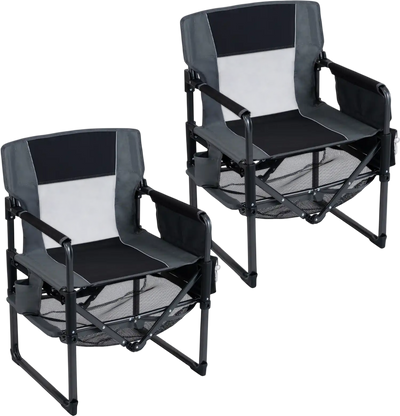 Costway Set of 2 Heavy Duty Outdoor Camping Chairs Cup Holder 45333346 New