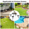 Heavy duty round picnic table for 4 with iron seats, featuring an umbrella hole, suitable for patio, garden, or.