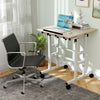 Height-adjustable mobile standing desk with split top and adjustable angle, ideal for ergonomic workspace setup.