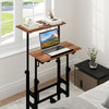 Height-adjustable Mobile Standing Desk with Split Top and Adjustable Angle-Walnut - Gallery View 1 of 11