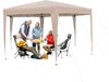 Hexagonal pop-up canopy tent in khaki, 13 x 11.5 ft, providing shade for outdoor gatherings and camping activities.