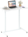 Height adjustable rolling computer desk with a sturdy MDF top and steel frame, perfect for versatile workspace use.