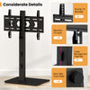 Height adjustable TV stand with sturdy bracket, cable management, and non-slip foot pads for 32-70 inch TVs.
