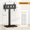Height adjustable TV stand with AV shelf, compatible with 32-70 inch TVs and various VESA patterns, ideal for living.