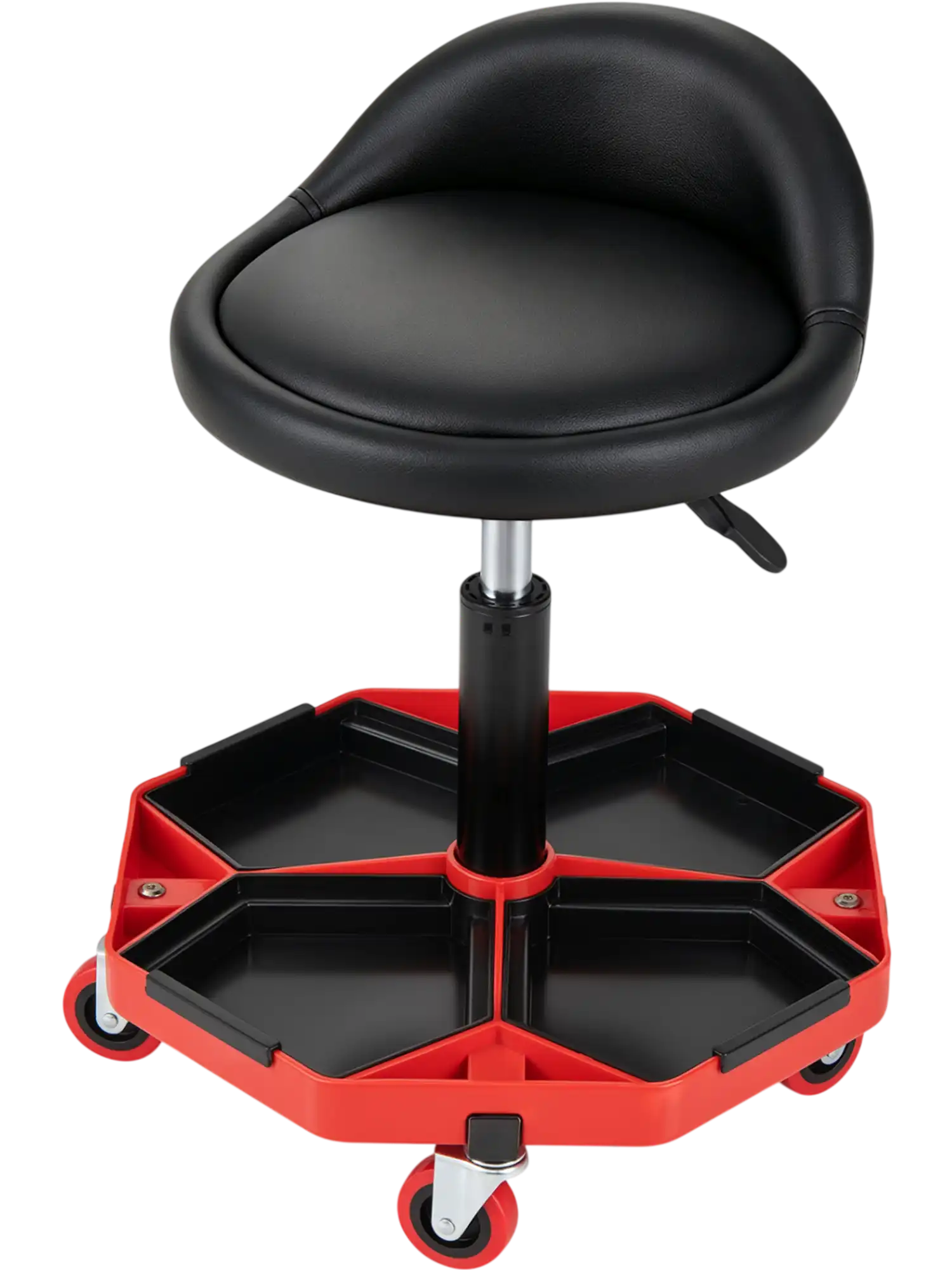 Costway Height Adjustable Mechanic Garage Seat Stool with Backrest PU Leather Cushion 20938998 New