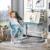 Height Adjustable Kids Study Desk with Tilt Desktop for 3-12 Years Old-Blue - Gallery View 1 of 10