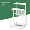 Height adjustable mobile computer stand-up desk dimensions with two modes, featuring a compact design and universal.