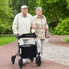 Height Adjustable Rollator Walker Foldable Rolling Walker with Seat for Seniors-Black - Gallery View 1 of 10
