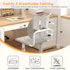 Kid's height-adjustable study chair in gray, featuring breathable seat and double back support for comfortable learning.