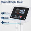 Digital height and weight scale with LED display, sliding height rod, and dual unit conversion for accurate measurements.