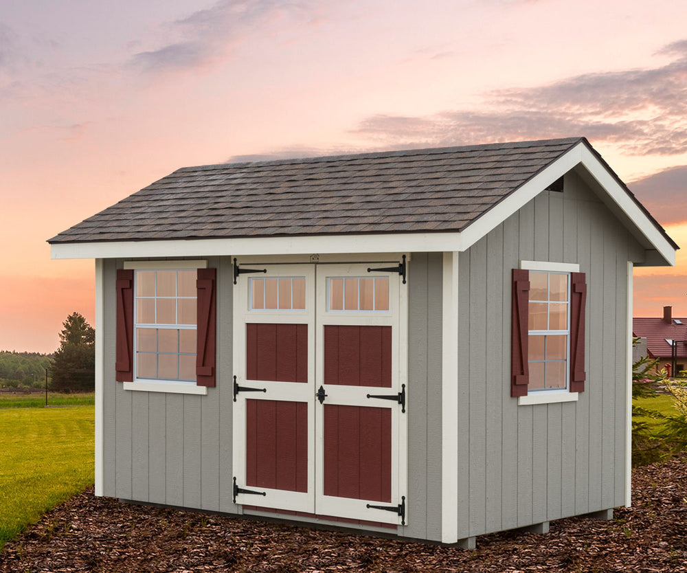 EZ-FIT Heritage Shed Kit 10' x 14' Wood Storage with Windows & Double Doors New