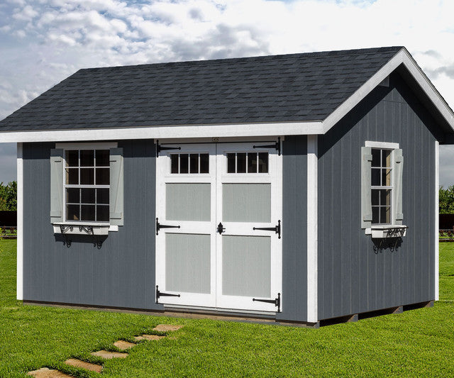 EZ-FIT Heritage Shed Kit 10' x 14' Wood Storage with Windows & Double Doors New