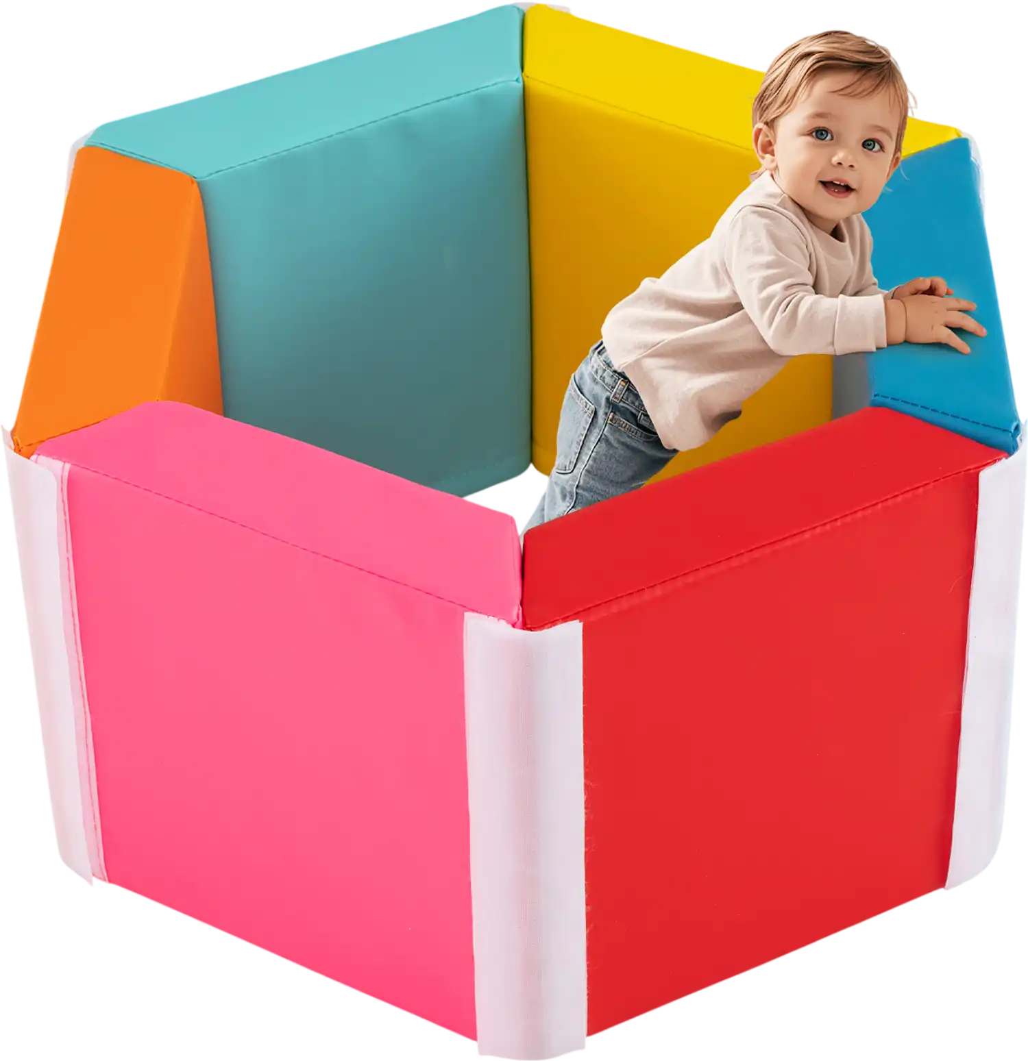 Costway Kids Hexagon Ball Pit Foam Climbing Mat Multicolor 192865734 New
