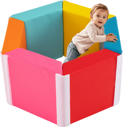 Costway Kids Hexagon Ball Pit Foam Climbing Mat Multicolor 192865734 New