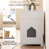Hidden cat washroom side cabinet in white with two drawers, offering a discreet space for litter and easy access for.