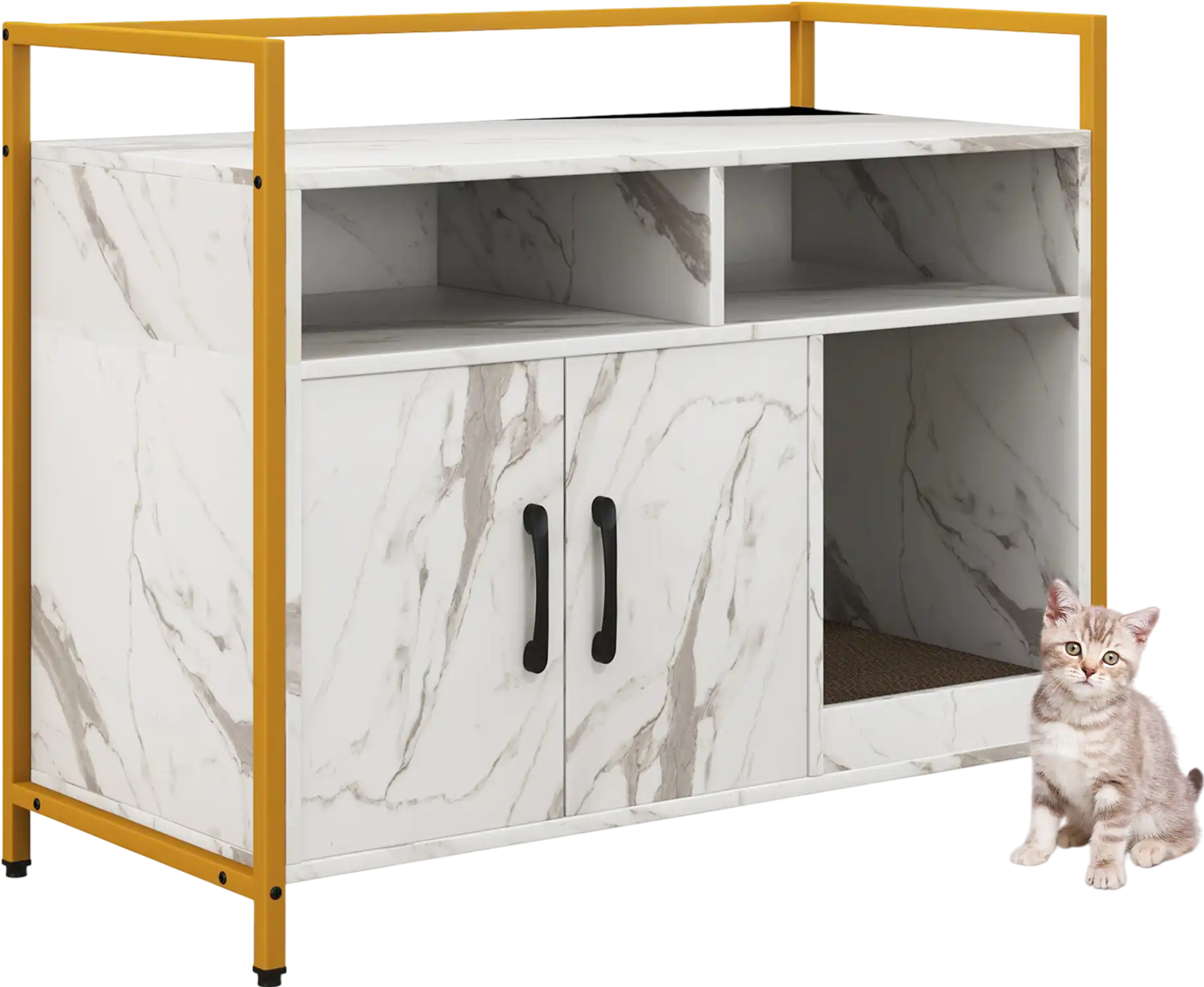 Costway Hidden Cat Washroom Double Doors Scratch Cardboard 25397684 New
