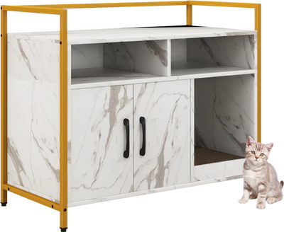 Costway Hidden Cat Washroom Double Doors Scratch Cardboard 25397684 New