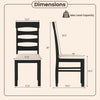 High back dining chair set of 2 in black with padded seat, featuring ergonomic design and 330 lbs load capacity.
