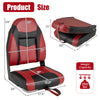 High back folding boat seat with sponge cushion, ergonomic design, waterproof PVC, supports up to 250 lbs, ideal for.
