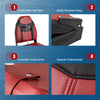 High back folding boat seat with sponge cushion, featuring aluminum hinges and durable waterproof PVC for outdoor use.
