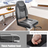 High back folding boat seat in black and grey with thick padded sponge cushion for comfortable outdoor use.