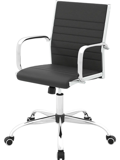 Costway High Back Ribbed Office Chair with Armrests 87036154 New