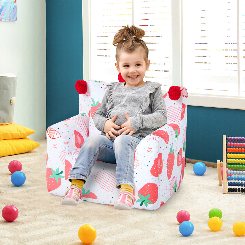 High-density Padding Kids Sofa with Armrest and Extra Pilow-Pink - Gallery View 1 of 10