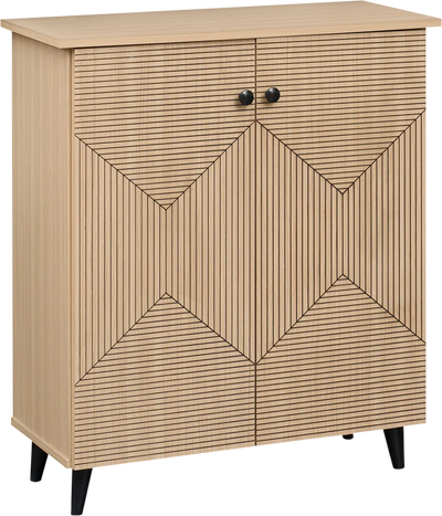 Costway 2-Door Geometric Shoe Storage Cabinet 70018157 New