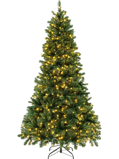 Costway Hinged Christmas Tree PVC Branch Tips Warm White LED Lights 23645871 New