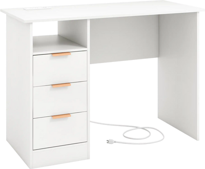 Costway Home Office Desk w/ Power Outlet 3 Drawers Open Compartment 63729581 New