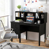 48 Inch Computer Desk with Drawers Power Outlets-Black - Gallery View 1 of 10