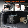 Hot tent stove with a compact design, featuring foldable legs and nested pipe storage for easy transport and setup.