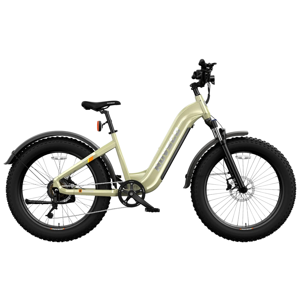 Hovsco HovAlpha Step Thru Fat Tire Electric Bicycle 7 Speed 26 750W M FactoryPure