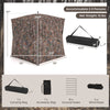 Hunting blind with camouflage pattern, 360-degree visibility, spacious for 2-3 persons, includes carrying bag and.