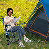 360° Swivel Hunting Chair Portable Foldable Hunting Chair with Mesh Cup Holder and Storage Pockets-Blue - Gallery View 1 of 11