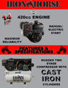 Iron Horse Air Compressor Truck Mount 175 PSI 30 Gal. 22 CFM 14 HP Briggs & Stratton Electric Start New