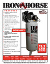 Iron Horse Stationary Air Compressor 60 Gal. 6.5 HP 11.2 CFM 150 PSI 208/230V IHD6160V1 New