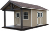 EZ-FIT Woodsman Shed Kit 10' x 14' with Covered Front Porch and Functional Loft New