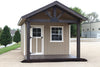 EZ-FIT Woodsman Shed Kit 10' x 14' with Covered Front Porch and Functional Loft New