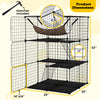 3-tier indoor cat cage with detachable metal wire, featuring a cozy hammock and lockable doors for secure access.