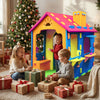 Indoor Cottage Playset with Roof and Chimney for Creative Play-Multicolor - Gallery View 1 of 10