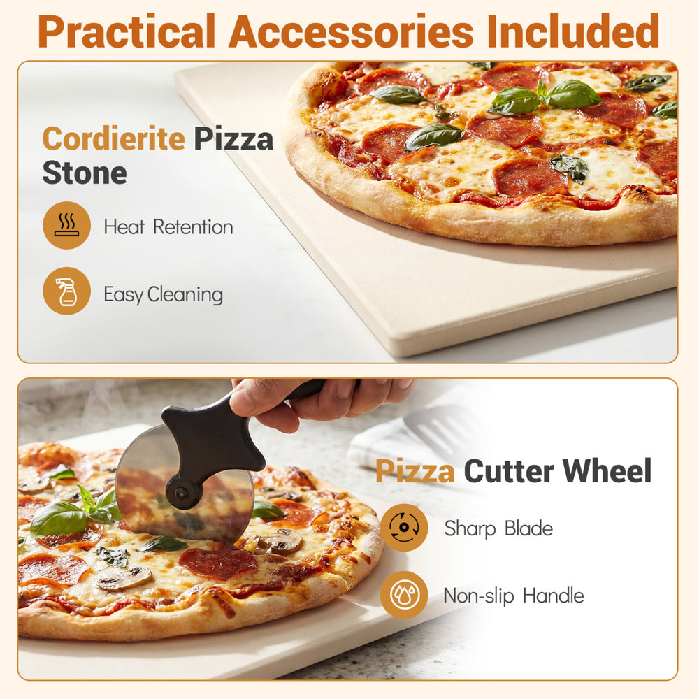 Cordierite pizza stone for indoor electric pizza oven, featuring heat retention and easy cleaning for perfect pizzas.