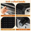 Cool-touch handle and heat-insulated housing of the black indoor electric pizza oven for safe, rapid cooking.